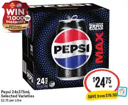 IGA Pepsi Selected Varieties offer