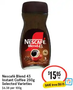 IGA Nescafé Blend 43 Instant Coffee Selected Varieties offer
