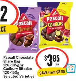 IGA Pascall Chocolate Share Bag or Cadbury Bitesize offer