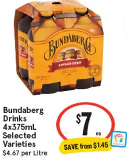 IGA Bundaberg Drinks Selected Varieties offer