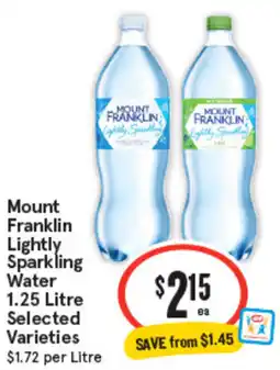 IGA Mount Franklin Lightly Sparkling Water Selected Varieties offer