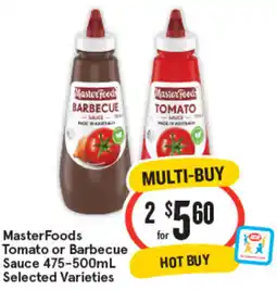 IGA MasterFoods Tomato or Barbecue Sauce Selected Varieties offer