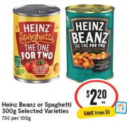 IGA Heinz Beanz or Spaghetti Selected Varieties offer