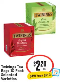 IGA Twinings Tea Bags Selected Varieties offer