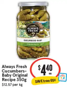 IGA Always Fresh Cucumbers- Baby Original Recipe offer