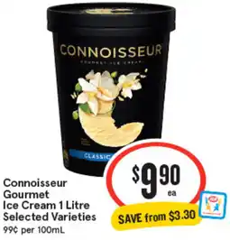 IGA Connoisseur Gourmet Ice Cream Selected Varieties offer
