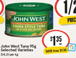 IGA John West Tuna Selected Varieties offer