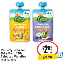 IGA Rafferty's Garden Baby Food Selected Varieties offer