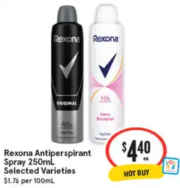 IGA Rexona Antiperspirant Spray Selected Varieties offer