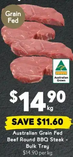 Drakes Australian Grain Fed Beef Round BBQ Steak - Bulk Tray offer