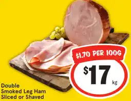 IGA Double Smoked Leg Ham Sliced or Shaved offer