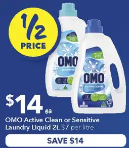 Ritchies OMO Active Clean or Sensitive Laundry Liquid offer