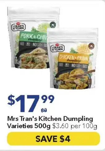 Ritchies Mrs Tran's Kitchen Dumpling Varieties offer