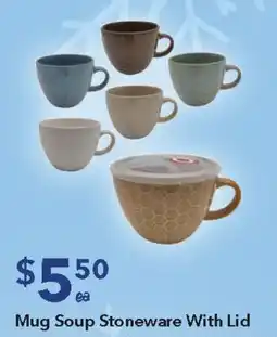 Ritchies Mug Soup Stoneware With Lid offer