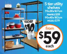 Cheap as Chips 5 tier utility shelves offer