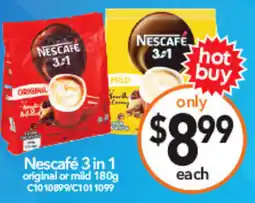 Cheap as Chips Nescafé 3 in 1 original or mild offer
