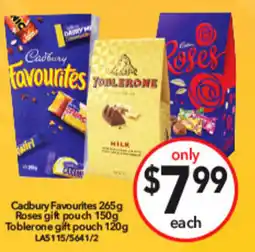 Cheap as Chips Cadbury Favourites ,Roses gift pouch ,Toblerone gift pouch offer