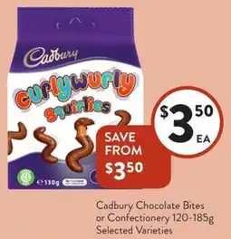 Foodworks Cadbury Chocolate Bites or Confectionery Selected Varieties offer