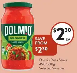 Foodworks Dolmio Pasta Sauce Selected Varieties offer