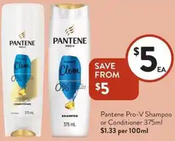 Foodworks Pantene Pro-V Shampoo or Conditioner offer