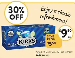 Foodworks Kirks Soft Drink Cans offer