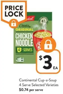 Foodworks Continental Cup-a-Soup 4 Serve Selected Varieties offer