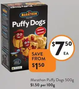 Foodworks Marathon Puffy Dogs offer