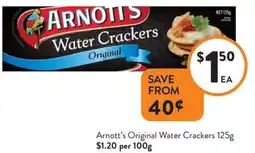 Foodworks Arnott's Original Water Crackers offer