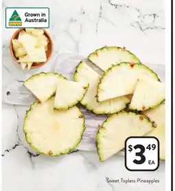 Foodworks Sweet Topless Pineapples offer