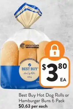 Foodworks Best Buy Hot Dog Rolls or Hamburger Buns offer