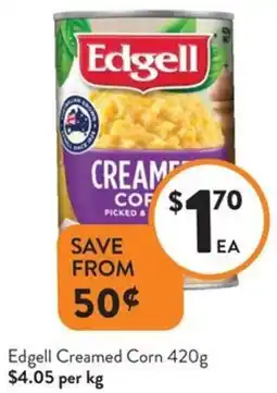 Foodworks Edgell Creamed Corn offer