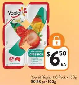 Foodworks Yoplait Yoghurt 6 Pack x 160g offer