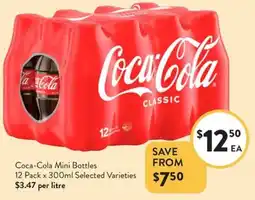 Foodworks Coca-Cola Mini Bottles Selected Varieties offer