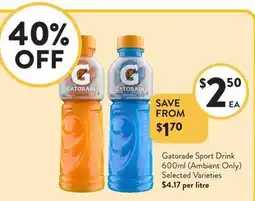 Foodworks Gatorade Sport Drink offer