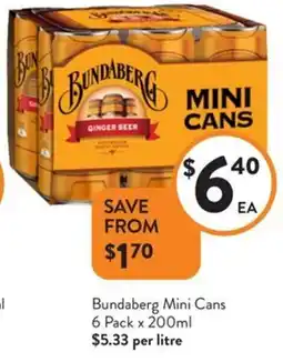 Foodworks Bundaberg Mini Cans offer