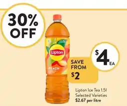 Foodworks Lipton Ice Tea Selected Varieties offer