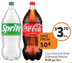 Foodworks Coca-Cola Soft Drink Selected Varieties offer