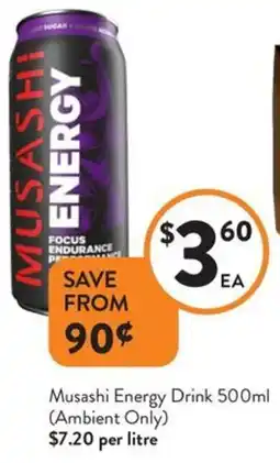 Foodworks Musashi Energy Drink offer
