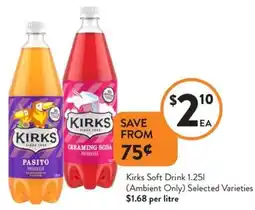 Foodworks Kirks Soft Drink offer