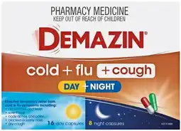 Pharmacy Best Buys Demazin Cold + Flu + Cough Day + Night 24 Capsules offer