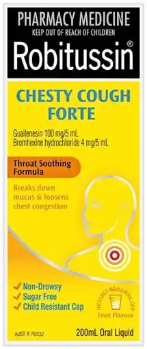 Pharmacy Best Buys Robitussin Chesty Cough Forte 200mL offer