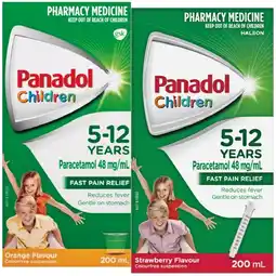Pharmacy Best Buys Panadol 5-12 Years Orange or Strawberry Flavour 200mL offer