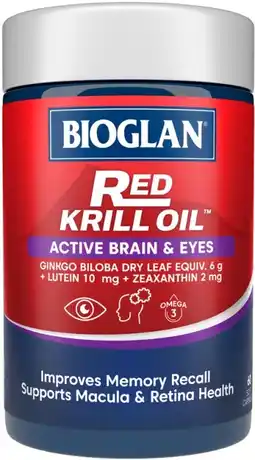 Amcal Pharmacies Bioglan Red Krill Oil Active Brain & Eyes 60 Capsules offer