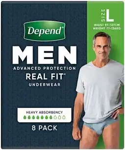 Pharmacy Best Buys Depend Men Real Fit Underwear L 8 Pack offer