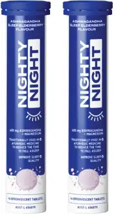 Amcal Pharmacies Nighty Night Sleep Elderberry Flavour 14 Effervescent Tablets offer