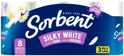 Amcal Pharmacies Sorbent Silky White 3 Ply Toilet Rolls 8 Pack offer