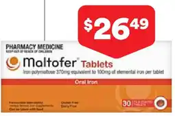 Priceline Pharmacy medicine maltofer tablets oral iron offer