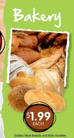 Spudshed Golden west breads and rolls varieties offer