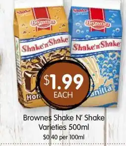 Spudshed Brownes shake n' shake varieties offer