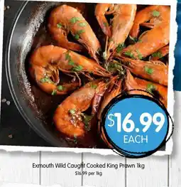 Spudshed Exmouth wild caught cooked king prawn offer
